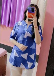 Blue Geometric Print Tunic