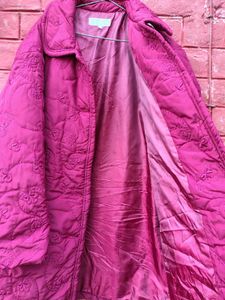 Burgundy Quilted Coat