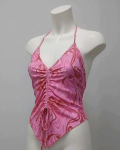 Pink Swirl Halter Top