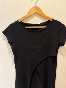 Beautiful Cutout Black Tee