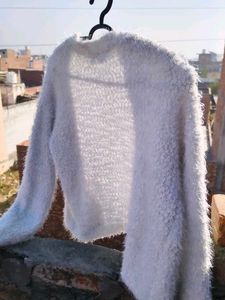 Cozy White Fuzzy Cardigan