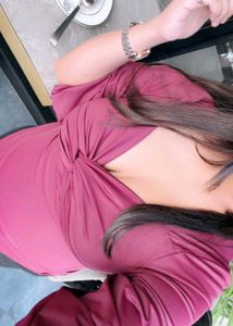 Burgundy Long Sleeve Top