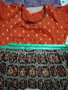 South Indian Style Silk Cotton Ethnic Dress