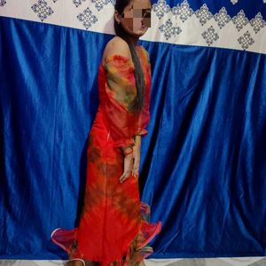 Red Tie-Dye Two-Piece Set