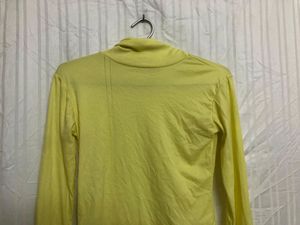 Yellow High Neck T Shirt