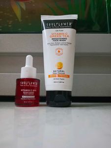 Soulflower Vitamin C Facewash And Serum Combo
