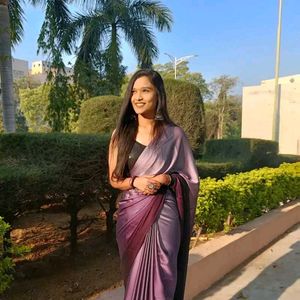 Beautiful 😍 Purple Shade Alia Style Saree 😍💞