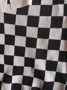 Checkered Knit Top