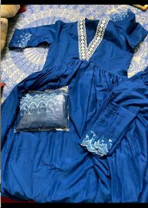 Blue Silk Kurta Set