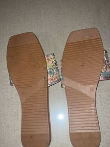 Embroidered Flat Sandals