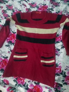 Striped Knit Sweater Dress