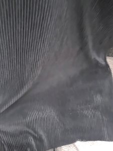 Bronte Elastic Waist Ribbed Wide Leg Trousers, Bla