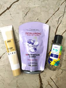 SAMPLE : Nykaa Naturals Shampoo, Loreal Paris Shampoo, Plum Shower Gel