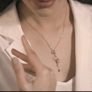 925 Real Silver Butterfly Pendant With Link Chain