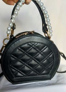Black Cross Body Sling Bag Faux Leather