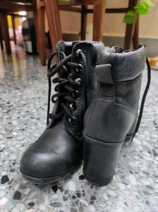 Black Lace-Up Ankle Boots