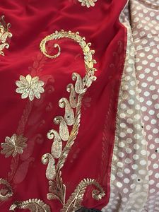 Sandal And Red Saree