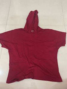 Burgundy Short Sleeve Hoodie