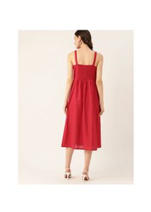 A Line Cotton Midi Dress