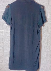 Navy Blue Ruffle Dress