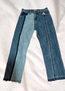 Two - tone vintage denim jeans