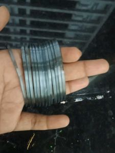 Silver Metal Bangles Set