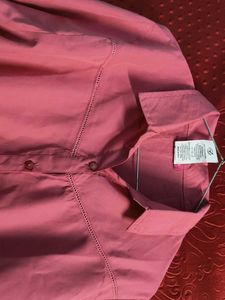 Coral Button-Down Shirt and size is M