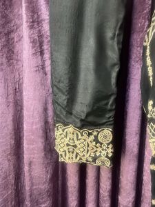 Black &amp; Gold Embroidered Kurta Set