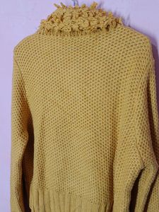 Retro Mustard Yellow Knit Cardigan