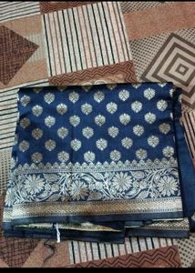 Blue Banarasi Silk Saree