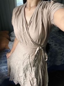 Nude Wrap Dress