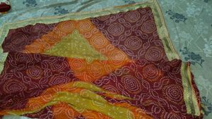 Elegant maroon &amp; Yellow Saree