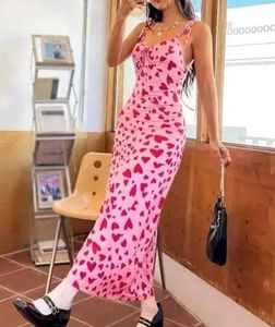 Pink Heart Print Dress
