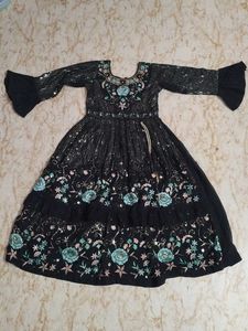 Elegant Black Embroidered Dress
