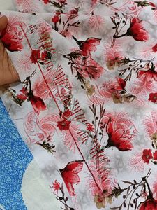 Floral Dress Material ith Mini Stone Work