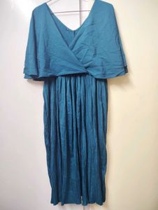 Teal Layered Midi Dress