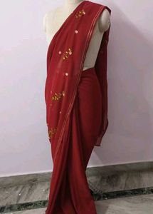 Elegant Maroon Saree