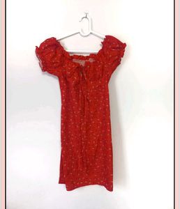 Red Floral Mini Dress
