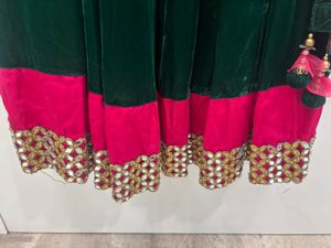 Emerald Green Velvet Anarkali Suit