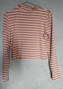 Branded khaki crop top