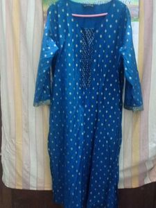 Blue & Gold Print Kurti