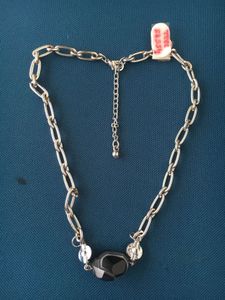 Faceted Banded agate Silver Necklace