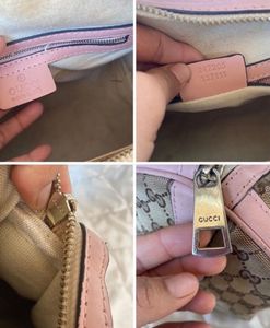 Auth Gucci Beige Canvas And Leather Web Boston Bag