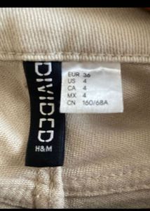 H&amp;M Beige Wide Twill Jeans