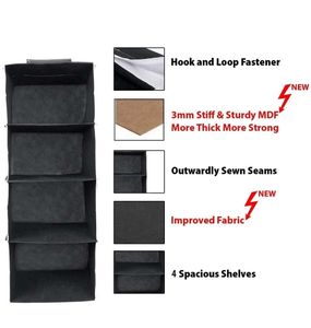 4 shelf Closet Organizer For Wardrobe Black