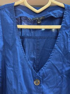Chic Blue Button-Down Dress