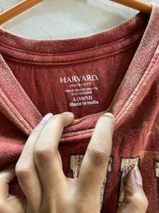 Vintage Harvard University Tee | Washed Red | Retr