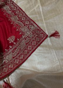Heavy Red wedding wear saree