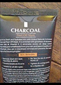 GLOBUS NATURALS CHARCOAL PEEL-OFF MASK (PACK OF 2)