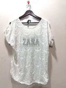 White Net Top With Inner